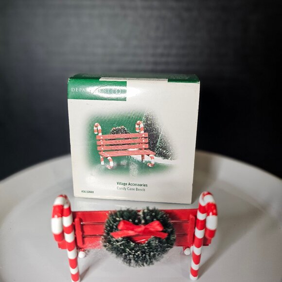 Department 56 Village Candy Cane Bench - Picture 7 of 10